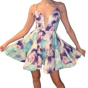 Floral Structured Statement Mini Dress – Size US 2 / AU 6